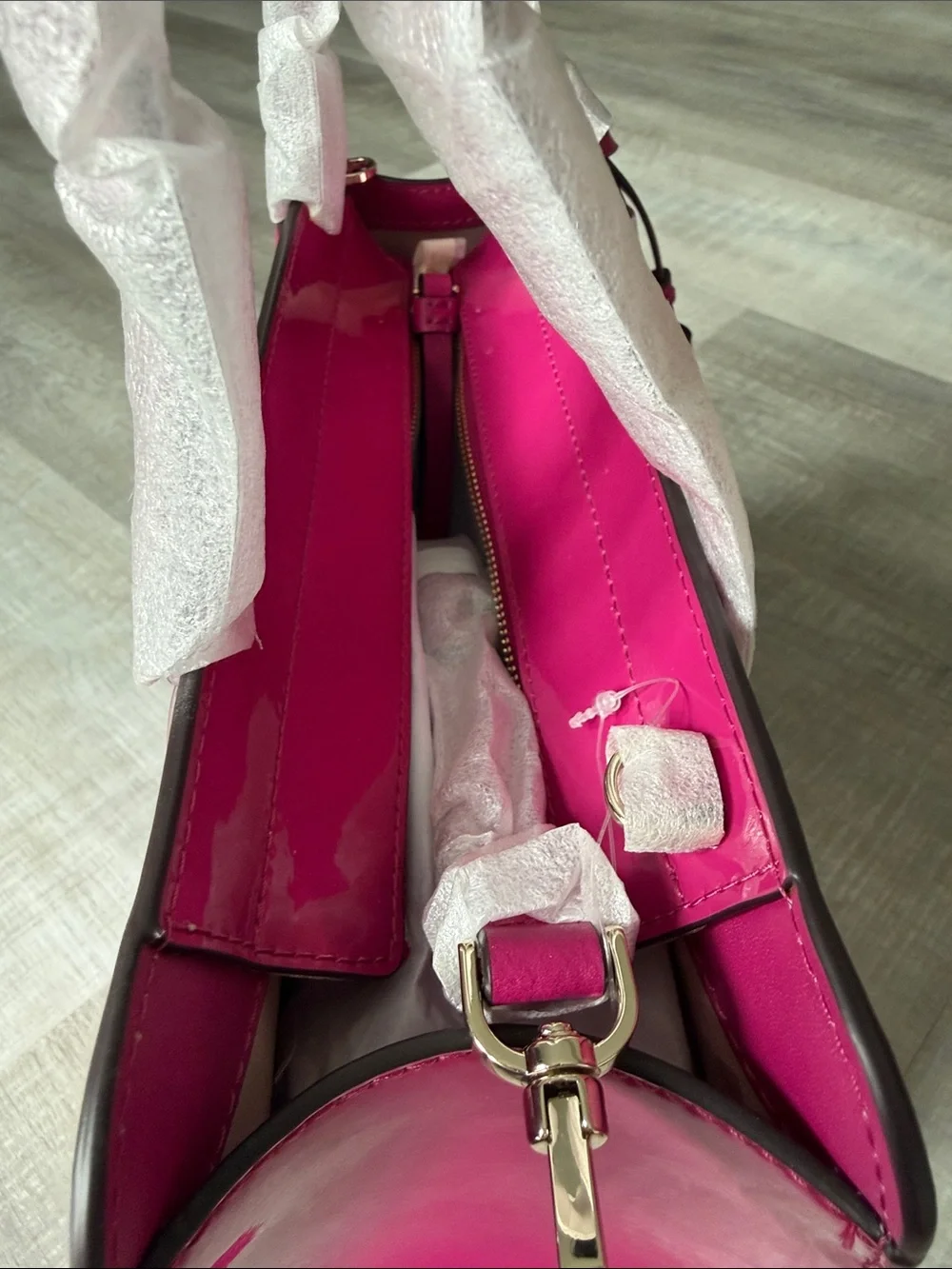 kate spade deep magenta Leather Tote with Tassels